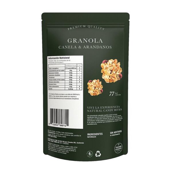 NATURAL CANDY - CLUSTERS CANELA GRANOLA 100GR