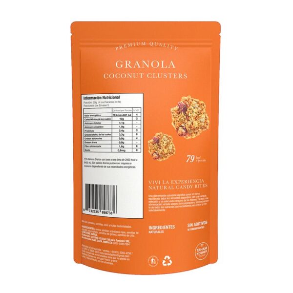 NATURAL CANDY - CLUSTERS COCONUT GRANOLA 100GR