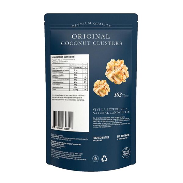 NATURAL CANDY - CLUSTERS ORIGINAL COCONUT 100GR