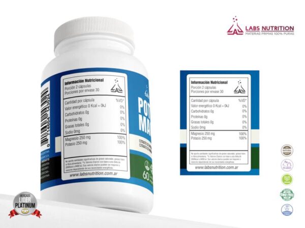 LABS NUTRITION - POTASIO + MAGNESIO X60CAPS