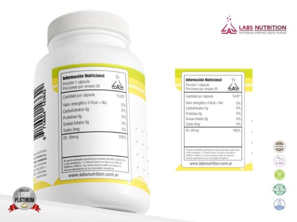 LABS NUTRITION - VITAMINA D3 30CAPS