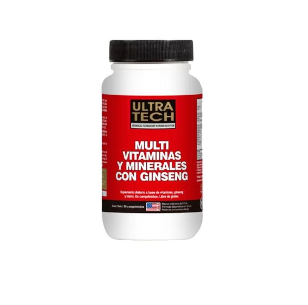 ULTRATECH - MULTI VITAMINAS Y MINERALES CON GINSEG X 60 COMP