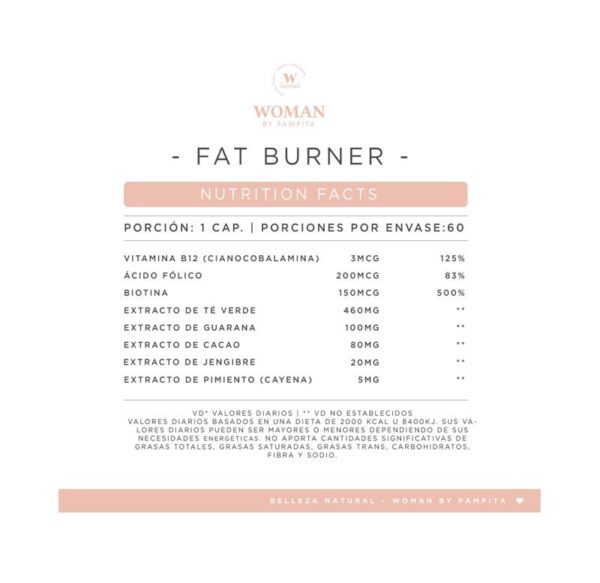 WOMAN SUPPLEMENTS - FAT BURNER BY PAMPITA X 60CAPS