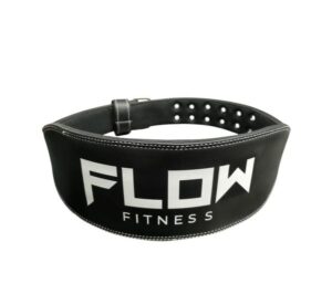 FLOW FITNESS - CINTURON DE FUERZA CUERO REFORZADO