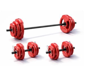 FLOW FITNESS - KIT BODY PUMP 34KG (BARRA+2 MANCUERNAS C/TOPES + DISCOS)